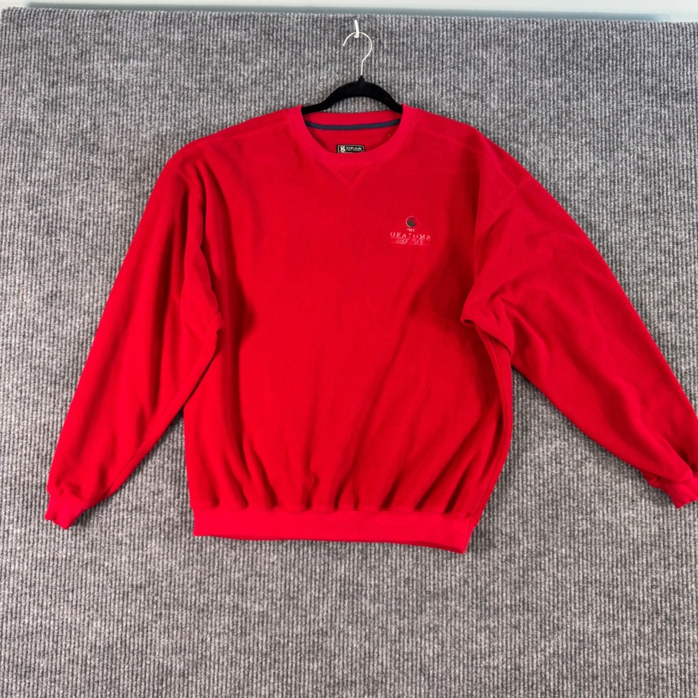 VTG Okatoma Golf Club Pullover Mens L‎ Red Sweatshirt Gear for Sports Preppy